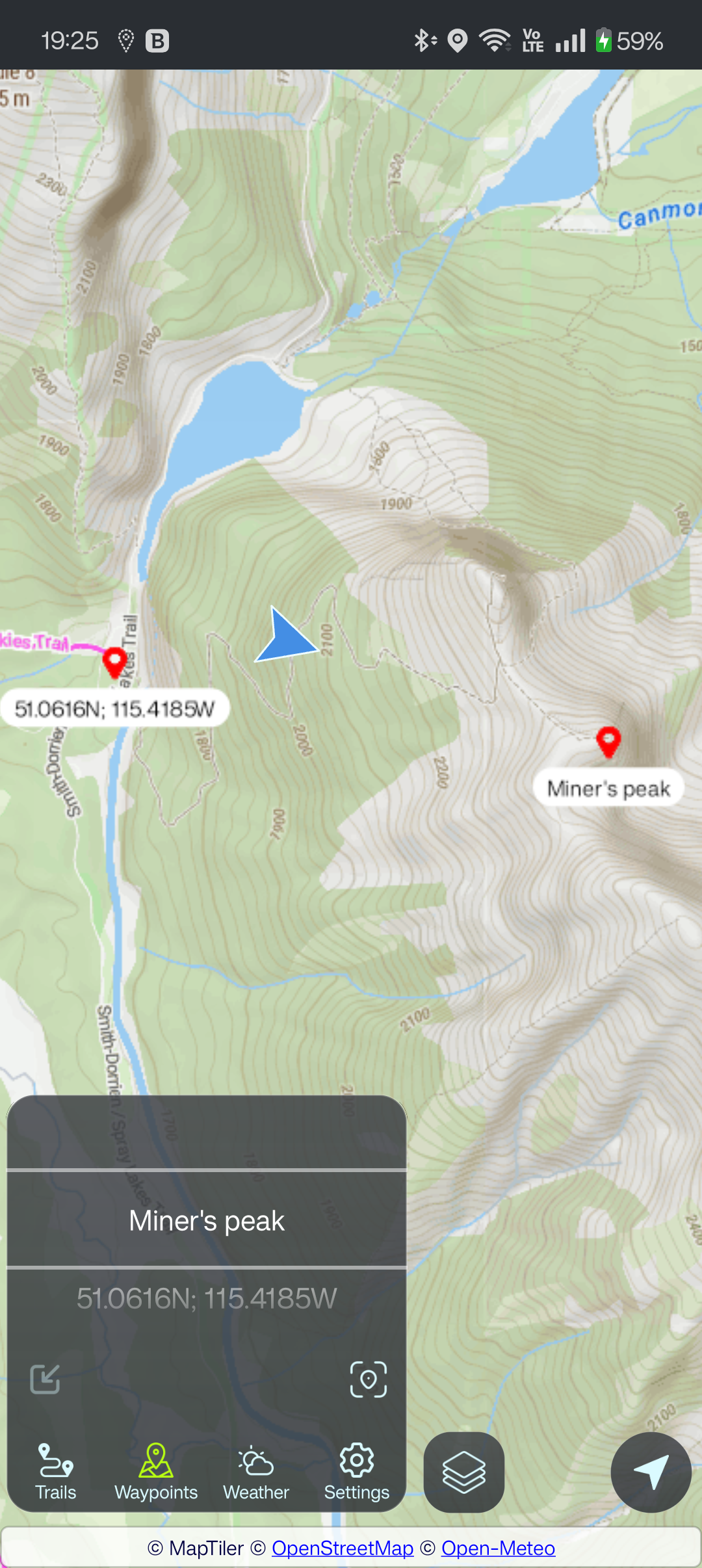 Waypoint on map